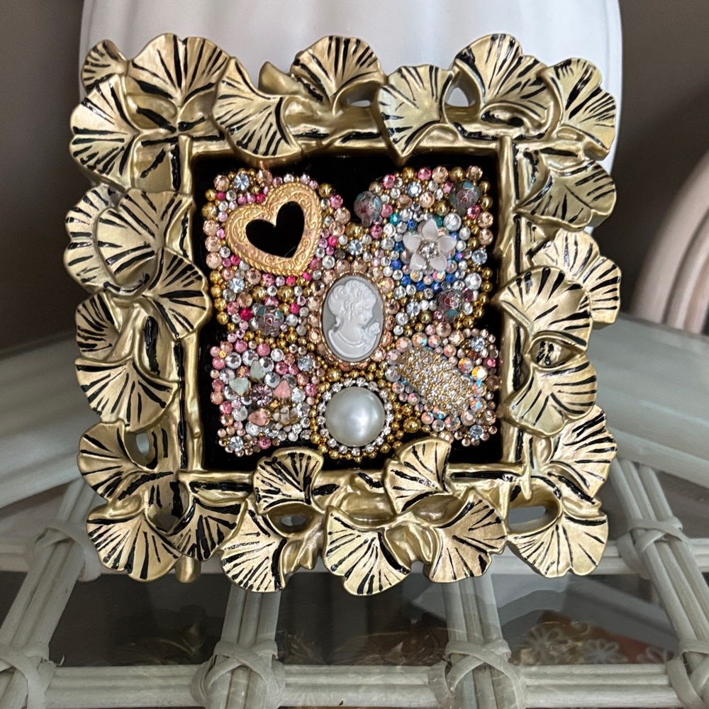 Upcycled Cameo Vintage Jewelry Framed Art